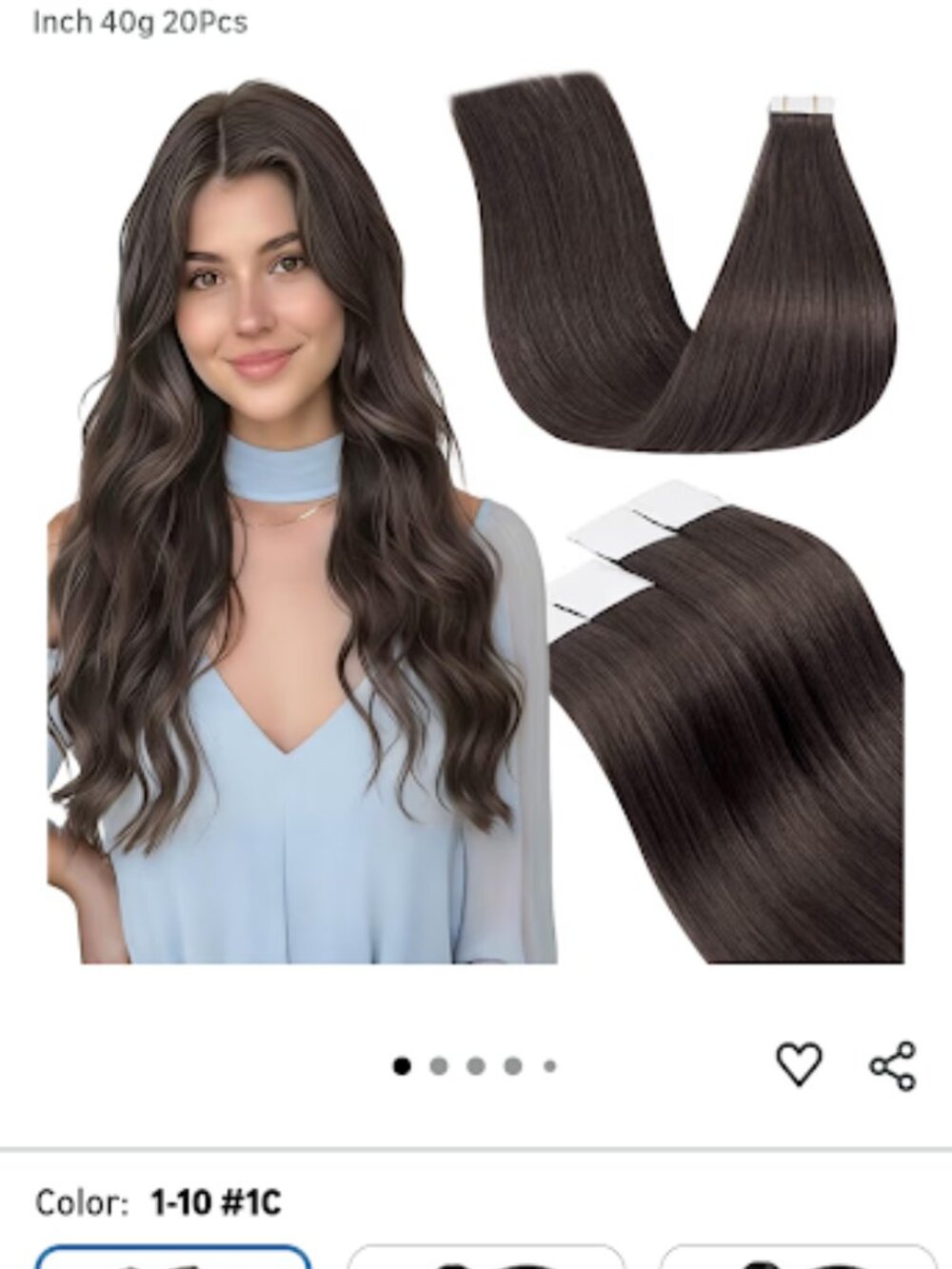 Share LaaVoo Tape in Extensions Human Hair Tape in Hair Extensions Mocha Brown